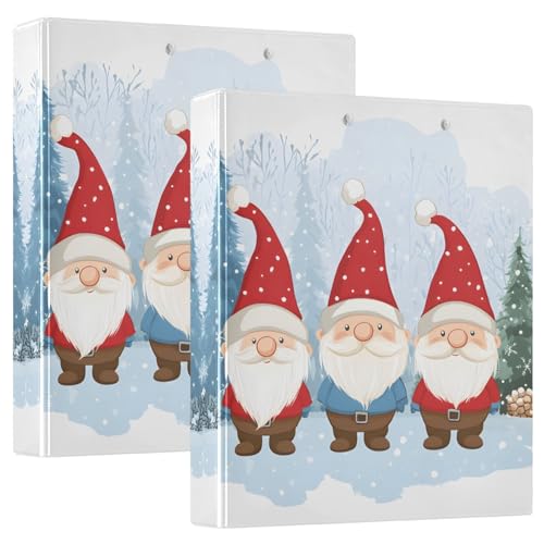 Quteprint Ringbuch mit 3 Ringen, Weihnachtsbaum-Zwerge, 3,8 cm, rund, mit 3 transparenten Taschen, Klemmbrett und hält 200 Blatt, für Büro/Schule/Zuhause, 2 Stück Quteprint Ringbuch mit 3 Ringen, Weihnachtsbaum-Zwerge, 3,8 cm, rund, mit 3 transparenten Taschen, Klemmbrett und hält 200 Blatt, für Büro/Schule/Zuhause, 2 Stück von Quteprint