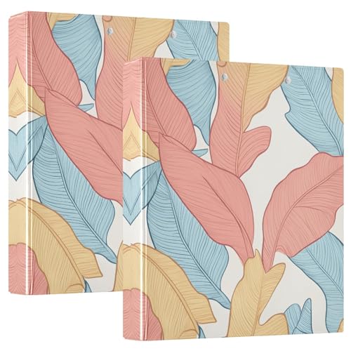 Quteprint Ringbuch mit 3 Ringen, bunt, tropische Blätter, 3,8 cm, rund, mit 3 transparenten Taschen, Klemmbrett und für 200 Blatt für Büro, Schule, Zuhause, 2 Stück Quteprint Ringbuch mit 3 Ringen, bunt, tropische Blätter, 3,8 cm, rund, mit 3 transparenten Taschen, Klemmbrett und für 200 Blatt für Büro, Schule, Zuhause, 2 Stück von Quteprint