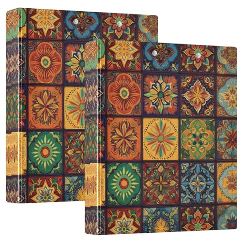 Quteprint Ringbuch mit 3 Ringen, buntes Mandala, geometrisch, 3,8 cm, rund, mit 3 transparenten Taschen, Klemmbrett und Platz für 200 Blatt, für Büro/Schule/Zuhause Quteprint Ringbuch mit 3 Ringen, buntes Mandala, geometrisch, 3,8 cm, rund, mit 3 transparenten Taschen, Klemmbrett und Platz für 200 Blatt, für Büro/Schule/Zuhause von Quteprint