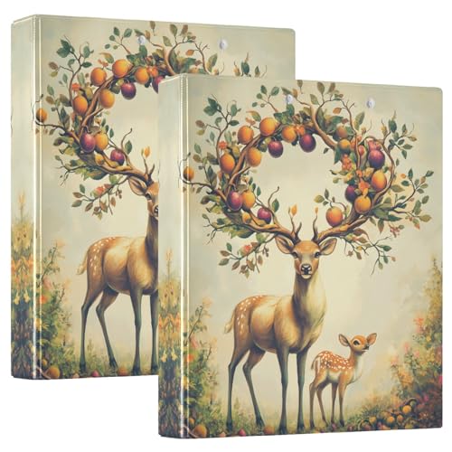 Quteprint Ringbuch mit 3 Ringen, buntes Obst-Hirsch, 3,8 cm, rund, mit 3 transparenten Taschen, Klemmbrett und Platz für 200 Blatt, für Büro/Schule/Zuhause Quteprint Ringbuch mit 3 Ringen, buntes Obst-Hirsch, 3,8 cm, rund, mit 3 transparenten Taschen, Klemmbrett und Platz für 200 Blatt, für Büro/Schule/Zuhause von Quteprint