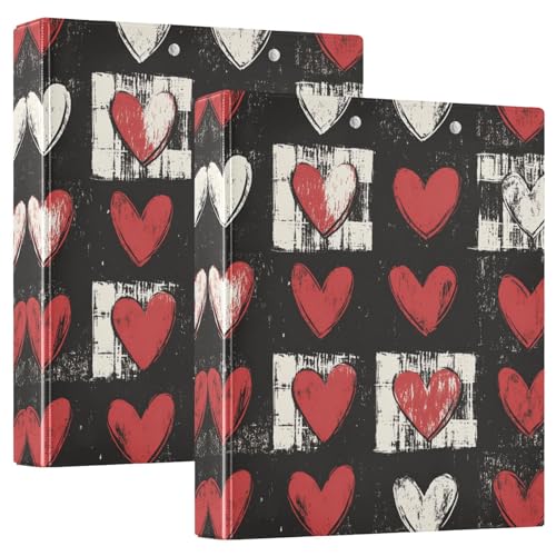 Quteprint Ringbuch mit 3 Ringen, buntes Valentinstags-Herzen, 3,8 cm, runder Ringordner mit 3 transparenten Taschen, Klemmbrett und hält 200 Blatt für Büro/Schule/Zuhause Quteprint Ringbuch mit 3 Ringen, buntes Valentinstags-Herzen, 3,8 cm, runder Ringordner mit 3 transparenten Taschen, Klemmbrett und hält 200 Blatt für Büro/Schule/Zuhause von Quteprint