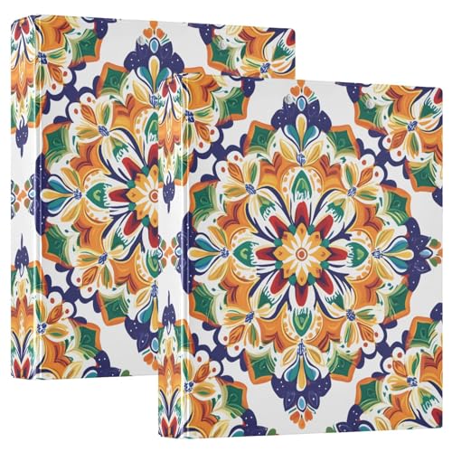 Quteprint Ringbuch mit 3 Ringen, indisches geometrisches Mandala, 3,8 cm, runder Ringordner mit 3 transparenten Taschen, Klemmbrett und hält 200 Blatt für Büro/Schule/Zuhause Quteprint Ringbuch mit 3 Ringen, indisches geometrisches Mandala, 3,8 cm, runder Ringordner mit 3 transparenten Taschen, Klemmbrett und hält 200 Blatt für Büro/Schule/Zuhause von Quteprint