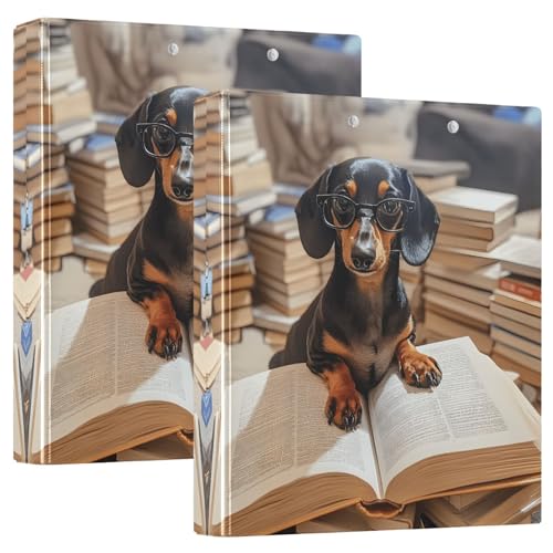 Quteprint Ringbuch mit 3 Ringen, lustiger Dackel, 3,8 cm, runder Ringordner mit 3 transparenten Taschen, Klemmbrett und hält 200 Blatt für Büro/Schule/Zuhause Quteprint Ringbuch mit 3 Ringen, lustiger Dackel, 3,8 cm, runder Ringordner mit 3 transparenten Taschen, Klemmbrett und hält 200 Blatt für Büro/Schule/Zuhause von Quteprint