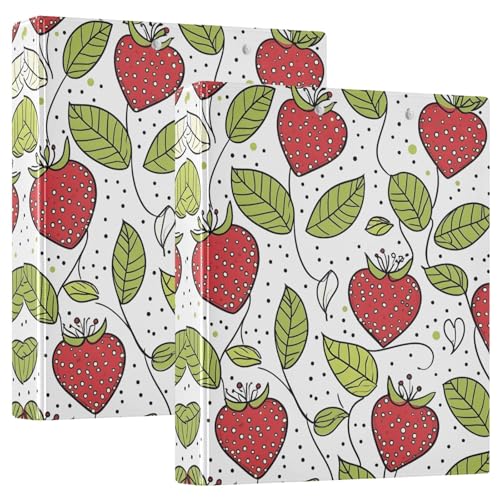 Quteprint Ringbuch mit 3 Ringen, niedliche Erdbeerblätter, 3,8 cm, runder Ringordner mit 3 transparenten Taschen, Klemmbrett und hält 200 Blatt für Büro/Schule/Zuhause Quteprint Ringbuch mit 3 Ringen, niedliche Erdbeerblätter, 3,8 cm, runder Ringordner mit 3 transparenten Taschen, Klemmbrett und hält 200 Blatt für Büro/Schule/Zuhause von Quteprint
