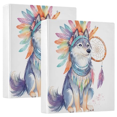 Quteprint Ringbuch mit 3 Ringen, niedlicher Aquarell-Wolf, 3,8 cm, runder Ringordner mit 3 transparenten Taschen, Klemmbrett und hält 200 Blatt für Büro/Schule/Zuhause Quteprint Ringbuch mit 3 Ringen, niedlicher Aquarell-Wolf, 3,8 cm, runder Ringordner mit 3 transparenten Taschen, Klemmbrett und hält 200 Blatt für Büro/Schule/Zuhause von Quteprint