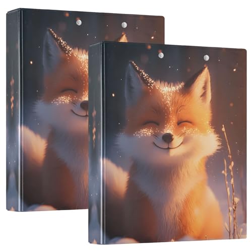 Quteprint Ringbuch mit 3 Ringen, niedlicher Fuchs, leuchtende Lichter, 3,8 cm, runder Ringordner mit 3 transparenten Taschen, Klemmbrett und hält 200 Blatt für Büro/Schule/Zuhause Quteprint Ringbuch mit 3 Ringen, niedlicher Fuchs, leuchtende Lichter, 3,8 cm, runder Ringordner mit 3 transparenten Taschen, Klemmbrett und hält 200 Blatt für Büro/Schule/Zuhause von Quteprint