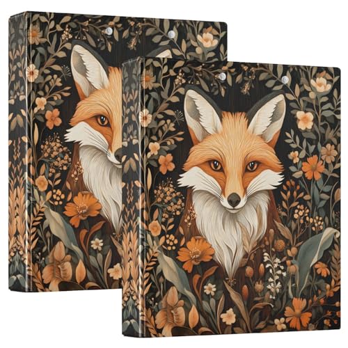 Quteprint Ringbuch mit 3 Ringen, niedlicher Fuchs-Blumen, 3,8 cm, runder Ringordner mit 3 transparenten Taschen, Klemmbrett und hält 200 Blatt für Büro/Schule/Zuhause Quteprint Ringbuch mit 3 Ringen, niedlicher Fuchs-Blumen, 3,8 cm, runder Ringordner mit 3 transparenten Taschen, Klemmbrett und hält 200 Blatt für Büro/Schule/Zuhause von Quteprint