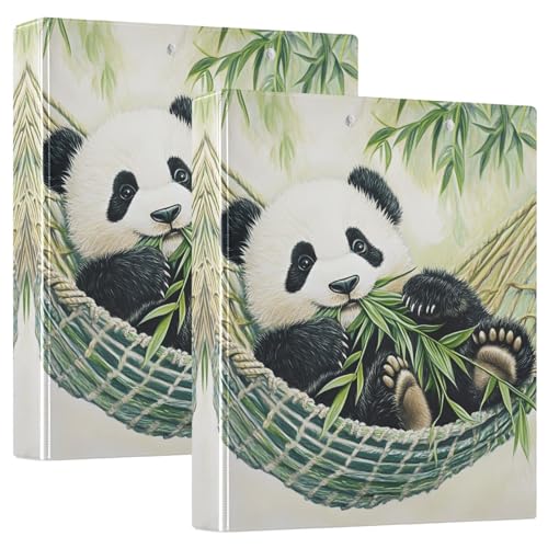 Quteprint Ringbuch mit 3 Ringen, niedlicher Panda, Bambus, 3,8 cm, runder Ringordner mit 3 transparenten Taschen, Klemmbrett und hält 200 Blatt für Büro/Schule/Zuhause Quteprint Ringbuch mit 3 Ringen, niedlicher Panda, Bambus, 3,8 cm, runder Ringordner mit 3 transparenten Taschen, Klemmbrett und hält 200 Blatt für Büro/Schule/Zuhause von Quteprint