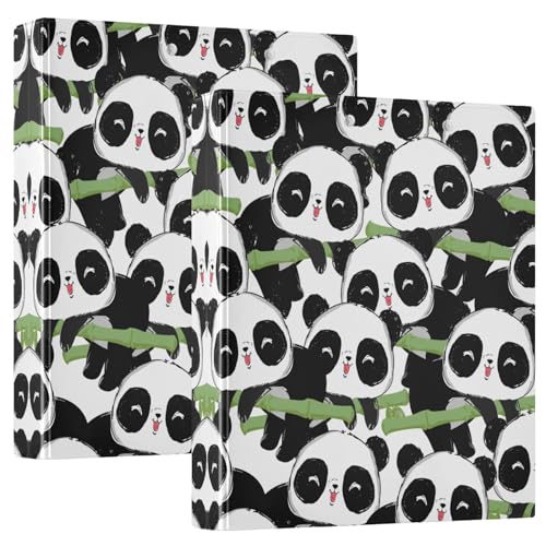 Quteprint Ringbuch mit 3 Ringen, niedliches Panda-Tier, 3,8 cm, runder Ringordner mit 3 transparenten Innentaschen, Ordner-Organizer mit Klemmbrett für Büro, Zuhause, Schule, hält 200 Blatt, 2 Quteprint Ringbuch mit 3 Ringen, niedliches Panda-Tier, 3,8 cm, runder Ringordner mit 3 transparenten Innentaschen, Ordner-Organizer mit Klemmbrett für Büro, Zuhause, Schule, hält 200 Blatt, 2 von Quteprint
