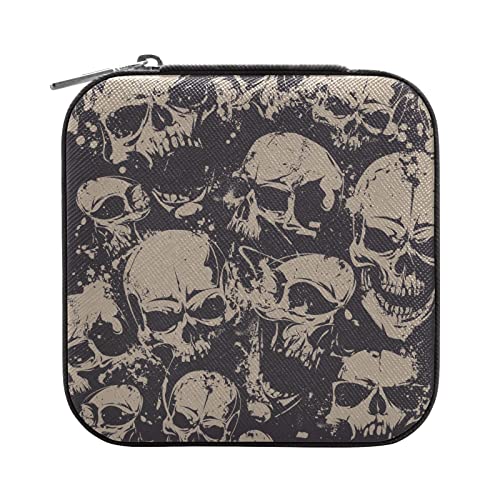 Quteprint Schmuckkästchen Reise Totenkopf Vintage Schmuckkästchen Halloween Kleine Tragbare Schmuckschatulle für Ringe Ohrringe Halsketten Armbänder PU Leder Mini Schmuckbox für Frauen Mädchen Quteprint Schmuckkästchen Reise Totenkopf Vintage Schmuckkästchen Halloween Kleine Tragbare Schmuckschatulle für Ringe Ohrringe Halsketten Armbänder PU Leder Mini Schmuckbox für Frauen Mädchen von Quteprint