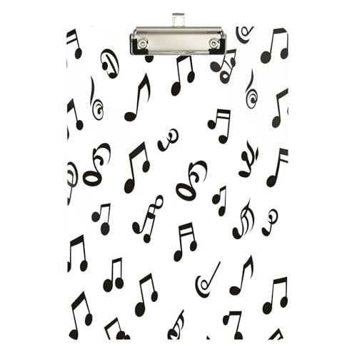 Quteprint Schwarzes Acryl-Klemmbrett mit Musiknoten, 22,9 x 31,8 cm, transparentes, kratzfestes Klemmbrett mit (silberfarbenem Metallclip und Wandhaken, 0,6 cm dick, für Büro, Klassenzimmer Quteprint Schwarzes Acryl-Klemmbrett mit Musiknoten, 22,9 x 31,8 cm, transparentes, kratzfestes Klemmbrett mit (silberfarbenem Metallclip und Wandhaken, 0,6 cm dick, für Büro, Klassenzimmer von Quteprint