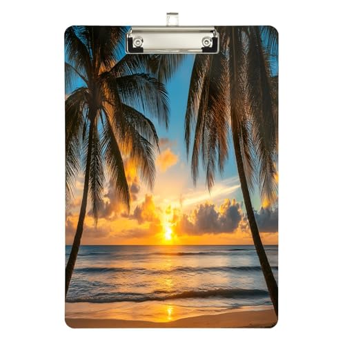 Quteprint Sea Beach Palme Acryl-Klemmbrett, 22,9 x 31,8 cm, transparentes, kratzfestes Klemmbrett mit (silberfarbenem Metallclip und Wandhaken, 0,6 cm dick, für Büro, Klassenzimmer, Krankenschwestern Quteprint Sea Beach Palme Acryl-Klemmbrett, 22,9 x 31,8 cm, transparentes, kratzfestes Klemmbrett mit (silberfarbenem Metallclip und Wandhaken, 0,6 cm dick, für Büro, Klassenzimmer, Krankenschwestern von Quteprint