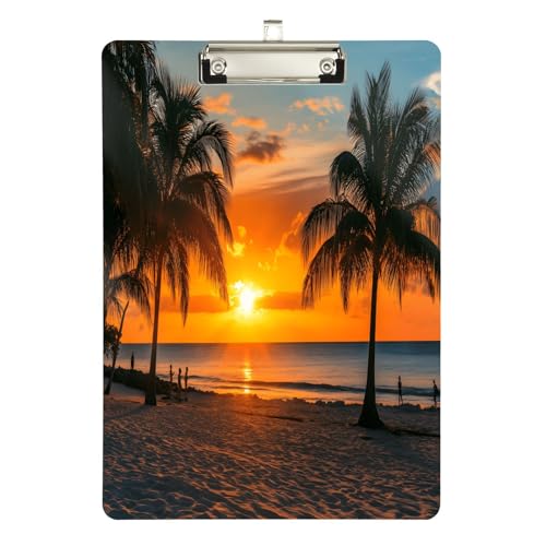 Quteprint Summer Beach Palme Acryl-Klemmbrett, 22,9 x 31,8 cm, transparentes, kratzfestes Klemmbrett mit (silberfarbenem Metallclip und Wandhaken, 0,6 cm dick, für Büro, Klassenzimmer Quteprint Summer Beach Palme Acryl-Klemmbrett, 22,9 x 31,8 cm, transparentes, kratzfestes Klemmbrett mit (silberfarbenem Metallclip und Wandhaken, 0,6 cm dick, für Büro, Klassenzimmer von Quteprint