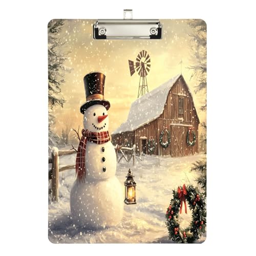 Quteprint Weihnachts-Klemmbrett aus Acryl, Schneemann-Hut, Schal, 22,9 x 31,8 cm, transparentes, kratzfestes Klemmbrett mit (silberfarbenem Metallclip und Wandhaken, 0,6 cm dick, für Büro Quteprint Weihnachts-Klemmbrett aus Acryl, Schneemann-Hut, Schal, 22,9 x 31,8 cm, transparentes, kratzfestes Klemmbrett mit (silberfarbenem Metallclip und Wandhaken, 0,6 cm dick, für Büro von Quteprint