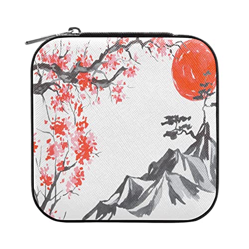 Reise-Schmuckschatulle, Organizer, japanische Kirschblüte, klein, tragbar, für Ring, Ohrringe, Halskette, Armband, PU-Leder, Mini-Schmuck-Aufbewahrungsboxen für Frauen und Mädchen Reise-Schmuckschatulle, Organizer, japanische Kirschblüte, klein, tragbar, für Ring, Ohrringe, Halskette, Armband, PU-Leder, Mini-Schmuck-Aufbewahrungsboxen für Frauen und Mädchen von Quteprint