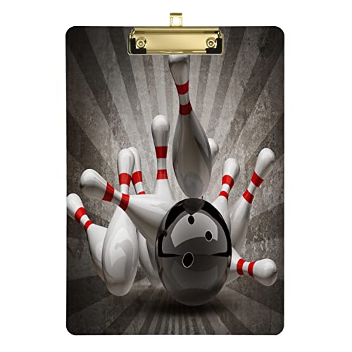 Vintage Sport Bowling Ball Klemmbrett für Kinder Jungen Mädchen Stilvolle Standard A4 Briefgröße 22,9 x 31,8 cm Acryl Klemmbrett mit niedrigem Profil Metall Silber Clip für Krankenschwestern Studenten Vintage Sport Bowling Ball Klemmbrett für Kinder Jungen Mädchen Stilvolle Standard A4 Briefgröße 22,9 x 31,8 cm Acryl Klemmbrett mit niedrigem Profil Metall Silber Clip für Krankenschwestern Studenten von Quteprint