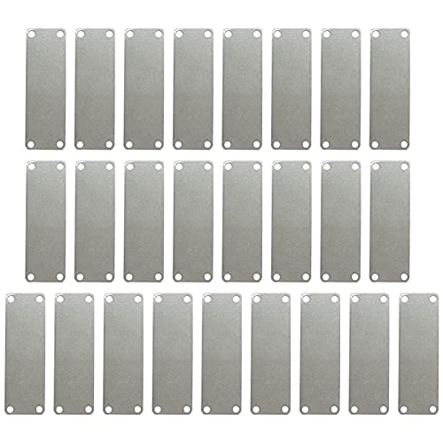 Qutsvosh 25 Stück Edelstahl-Gravur-Blanko-Etiketten, rechteckige Stanzrohlinge mit 4 Löchern, 2,5 x 7,6 cm von Qutsvosh