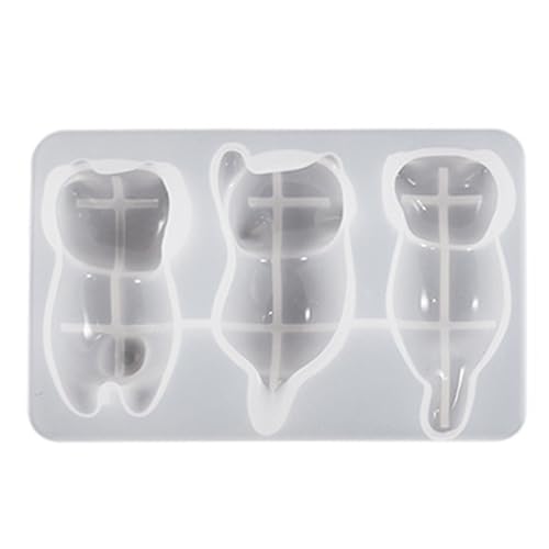 3D-Silikonformen mit niedlicher Katze, niedliche Cartoon-Katzen-Formen, Schlüsselanhänger-Schmuck, Anhängerform, Cartoon-Katzen-Epoxidharz-Set von Quweiz