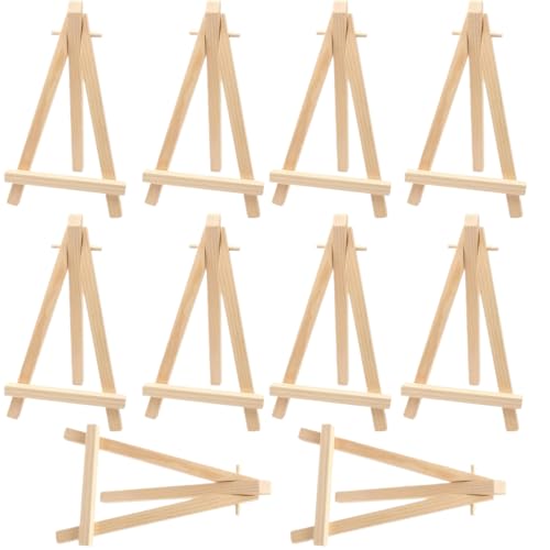 Mini-Holz-Staffelei, A-förmige kleine Holzstaffelei, kleine Tischstaffelei, Künstler-Dreieck-Staffelei zum Malen, 10 Stück Mini-Holz-Staffelei, A-förmige kleine Holzstaffelei, kleine Tischstaffelei, Künstler-Dreieck-Staffelei zum Malen, 10 Stück von Quweiz