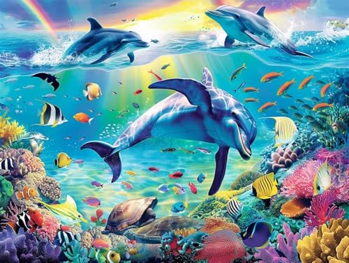 DIY 5D Erwachsene und Anfänger Diamant Malerei Set Bohren Voll Unterwasserlandschaft Delfine Bild Diamond Painting Gemälde Arts Craft Perfekt Für Entspannung Und Wand Decor Platz Drill 35x45cm AB1545 DIY 5D Erwachsene und Anfänger Diamant Malerei Set Bohren Voll Unterwasserlandschaft Delfine Bild Diamond Painting Gemälde Arts Craft Perfekt Für Entspannung Und Wand Decor Platz Drill 35x45cm AB1545 von Quxaoqiao