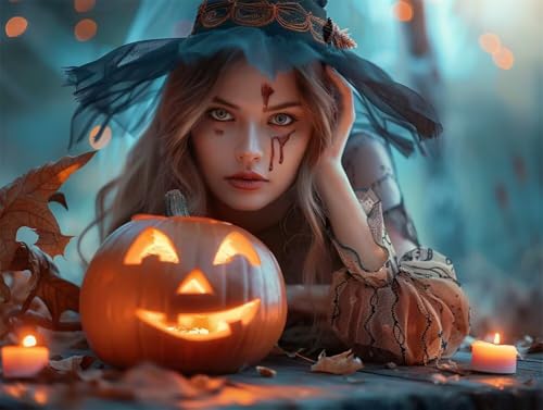 Erwachsene Diamond Painting DIY 5D Voll Bohren Set Halloween Hexe Kürbis Bild Diamant Gemälde Diamant Malerei Arts Craft Perfekt Für Entspannung Und Decor Quadratischer Diamant 55x75cm AE2302 von Quxaoqiao
