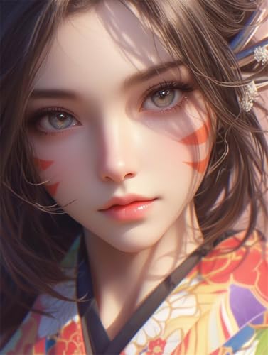 Erwachsene und Anfänger Diamond Painting DIY 5D Voll Bohren Set Anime Schönes Mädchen Bild Diamant Gemälde Diamant Malerei Arts Craft Perfekt Für Entspannung Und Decor Runder Diamant 25x35cm AE0018 von Quxaoqiao