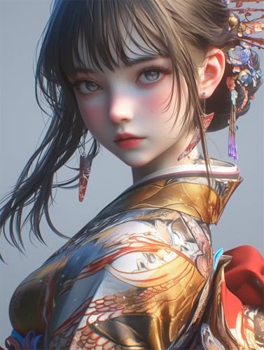 Erwachsene und Anfänger Diamond Painting DIY 5D Voll Bohren Set Anime Schönes Mädchen Bild Diamant Gemälde Diamant Malerei Arts Craft Perfekt Für Entspannung Und Decor Runder Diamant 35x45cm AE0020 von Quxaoqiao