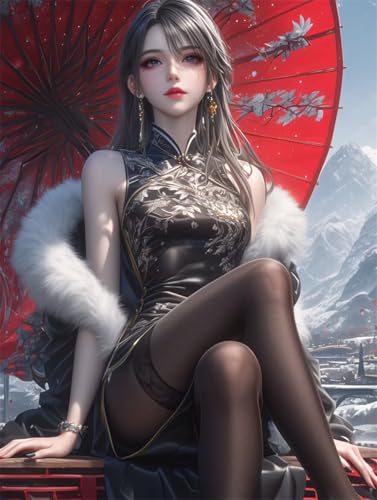 Erwachsene und Anfänger Diamond Painting DIY 5D Voll Bohren Set Anime Schönes Mädchen Bild Diamant Gemälde Diamant Malerei Arts Craft Perfekt Für Entspannung Und Decor Runder Diamant 35x45cm AE0014 von Quxaoqiao