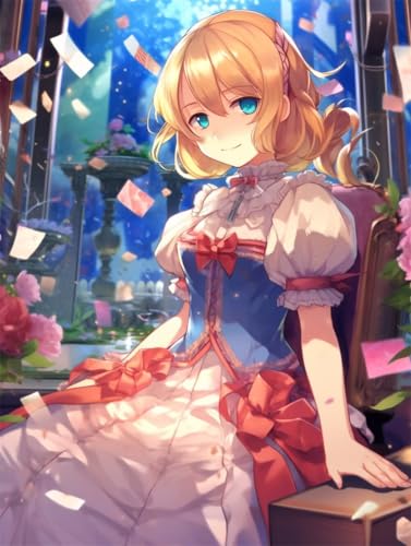 Erwachsene und Anfänger Diamond Painting DIY 5D Voll Bohren Set Anime Schönheitsmädchen Bild Diamant Gemälde Diamant Malerei Arts Craft Perfekt Für Entspannung Und Decor Runder Diamant 45x60cm AE0030 von Quxaoqiao