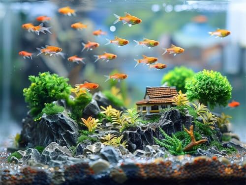 Erwachsene und Anfänger Diamond Painting DIY 5D Voll Bohren Set Aquarium Mit Meerblick Bild Diamant Gemälde Diamant Malerei Arts Craft Perfekt Für Entspannung Und Decor Runder Diamant 25x35cm AE0912 von Quxaoqiao