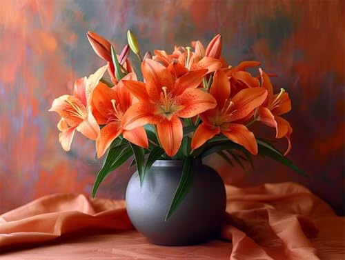 Erwachsene und Anfänger Diamond Painting DIY 5D Voll Bohren Set Blumenvase Bild Diamant Gemälde Diamant Malerei Arts Craft Perfekt Für Entspannung Und Wand Decor Quadratischer Diamant 55x75cm AE2255 von Quxaoqiao