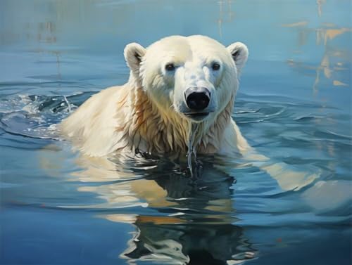 Erwachsene und Anfänger Diamond Painting DIY 5D Voll Bohren Set Eisbär Bild Diamant Gemälde Diamant Malerei Arts Craft Perfekt Für Entspannung Und Wand Decor Quadratischer Diamant 85x115cm AE2417 von Quxaoqiao