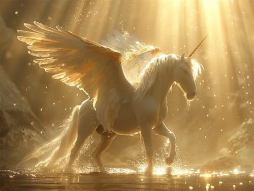 Erwachsene und Anfänger Diamond Painting DIY 5D Voll Bohren Set Heiliger Pegasus Bild Diamant Gemälde Diamant Malerei Arts Craft Perfekt Für Entspannung Und Decor Quadratischer Diamant 25x35cm AE2331 von Quxaoqiao