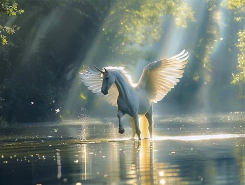 Erwachsene und Anfänger Diamond Painting DIY 5D Voll Bohren Set Heiliger Pegasus Bild Diamant Gemälde Diamant Malerei Arts Craft Perfekt Für Entspannung Und Decor Quadratischer Diamant 25x35cm AE2328 von Quxaoqiao