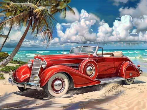 Erwachsene und Anfänger Diamond Painting DIY 5D Voll Bohren Set Oldtimer Bild Diamant Gemälde Diamant Malerei Arts Craft Perfekt Für Entspannung Und Wand Decor Runder Diamant 100x130cm AE0579 von Quxaoqiao