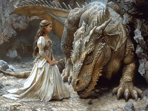 Erwachsene und Anfänger Diamond Painting DIY 5D Voll Bohren Set Prinzessin Und Drache Bild Diamant Gemälde Diamant Malerei Arts Craft Perfekt Für Entspannung Und Decor Runder Diamant 35x45cm AE0890 Erwachsene und Anfänger Diamond Painting DIY 5D Voll Bohren Set Prinzessin Und Drache Bild Diamant Gemälde Diamant Malerei Arts Craft Perfekt Für Entspannung Und Decor Runder Diamant 35x45cm AE0890 von Quxaoqiao