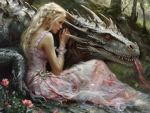 Erwachsene und Anfänger Diamond Painting DIY 5D Voll Bohren Set Prinzessin Und Drache Bild Diamant Gemälde Diamant Malerei Arts Craft Perfekt Für Entspannung Und Decor Runder Diamant 85x115cm AE0893 Erwachsene und Anfänger Diamond Painting DIY 5D Voll Bohren Set Prinzessin Und Drache Bild Diamant Gemälde Diamant Malerei Arts Craft Perfekt Für Entspannung Und Decor Runder Diamant 85x115cm AE0893 von Quxaoqiao