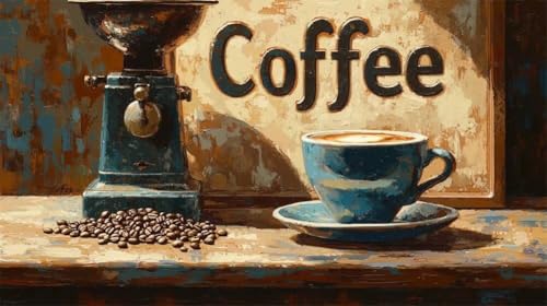 Quxaoqiao DIY 5D Diamant Malerei Set Bohren Voll Latte Kaffee Bild Diamond Painting Crystal Strass Diamant Gemälde Arts Craft Perfekt Für Entspannung Und Wand Decor Platz Drill 25x45cm AD2227 von Quxaoqiao