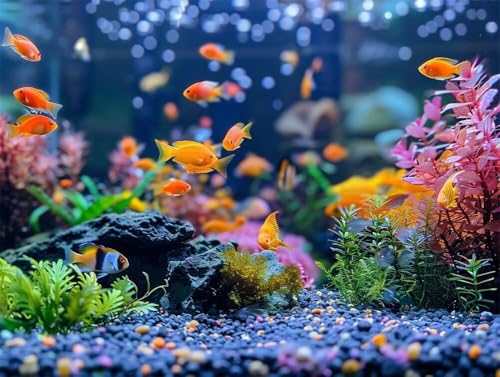 Quxaoqiao Erwachsene Diamond Painting DIY 5D Voll Bohren Set Aquarium Mit Meerblick Bild Diamant Gemälde Diamant Malerei Arts Craft Perfekt Für Entspannung Und Decor Runder Diamant 100x130cm AE0911 von Quxaoqiao