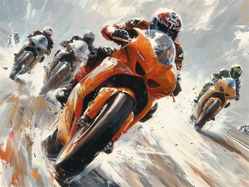 Quxaoqiao Erwachsene Diamond Painting DIY 5D Voll Bohren Set Super Motorrad Wettbewerb Bild Diamant Gemälde Diamant Malerei Arts Craft Perfekt Für Entspannung Und Decor Runder Diamant 55x75cm AE0953 von Quxaoqiao