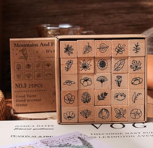 Gummistempel aus Holz, verschiedene kleine Schmetterlinge und wilde Bergpflanzen, 50 Stück Gummistempel aus Holz, verschiedene kleine Schmetterlinge und wilde Bergpflanzen, 50 Stück von Quxddy