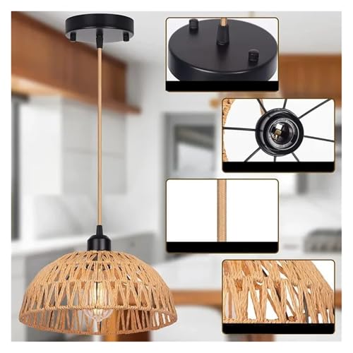 Lampenschirme aus Stoff Hanfseil gewebte Pendelleuchten Pastorales Restaurant Teestube Gasthaus Bar Schlafzimmer Rattan Innenbeleuchtung Lampenabdeckung Stoff Lampenschirm(Color 2,NO LIGHT BULB_22X13C Lampenschirme aus Stoff Hanfseil gewebte Pendelleuchten Pastorales Restaurant Teestube Gasthaus Bar Schlafzimmer Rattan Innenbeleuchtung Lampenabdeckung Stoff Lampenschirm(Color 2,NO LIGHT BULB_22X13C von QuxetlRyz