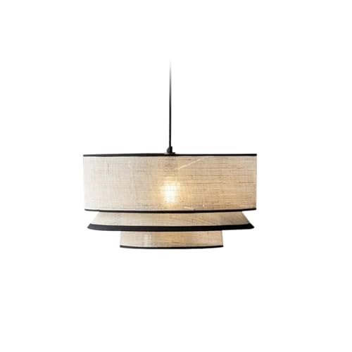 QuxetlRyz Lampenschirme aus Stoff Baumwollleinen Pendelleuchten Wohnzimmer Mehrstufige Restaurantlampe Schlafzimmer Büro Arbeitszimmer Langing Light Stoff Lampenschirm(Color 1,White Light) von QuxetlRyz