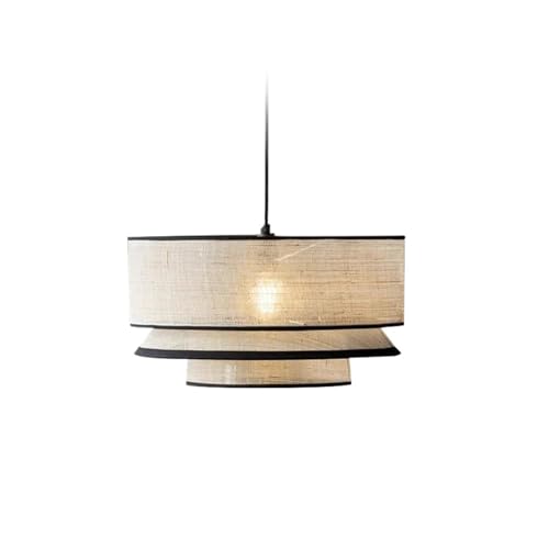 QuxetlRyz Lampenschirme aus Stoff Baumwollleinen Pendelleuchten Wohnzimmer Mehrstufige Restaurantlampe Schlafzimmer Büro Arbeitszimmer Langing Light Stoff Lampenschirm(Color 2,Light) von QuxetlRyz