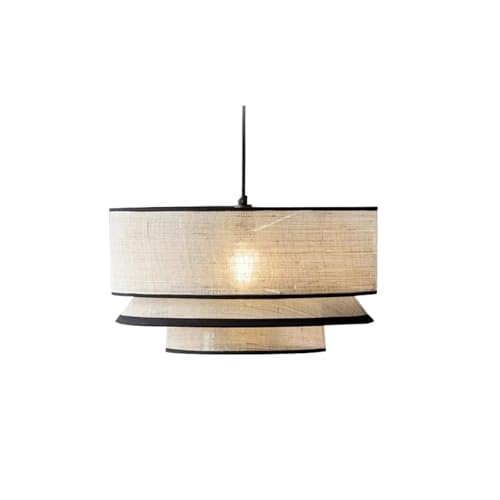 QuxetlRyz Lampenschirme aus Stoff Baumwollleinen Pendelleuchten Wohnzimmer Mehrstufige Restaurantlampe Schlafzimmer Büro Arbeitszimmer Langing Light Stoff Lampenschirm(Color 3,White Light) von QuxetlRyz