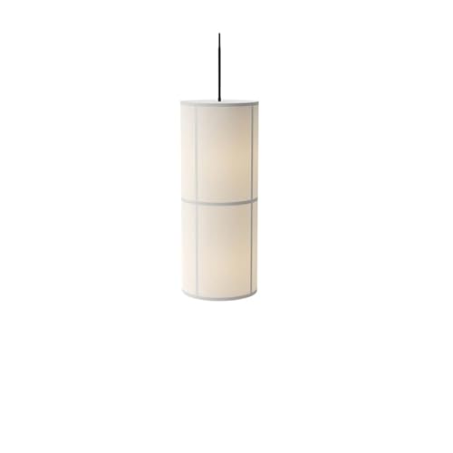 QuxetlRyz Lampenschirme aus Stoff Designer Pendelleuchte Vintage Stoff Lampenschirm Hängelampe Esszimmer Minimalistischer zylindrischer Kronleuchter Stoff Lampenschirm(1 Lamp Large,Neutral Light) von QuxetlRyz