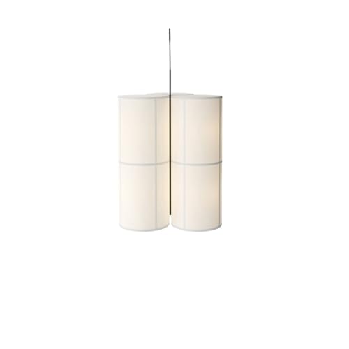 QuxetlRyz Lampenschirme aus Stoff Designer Pendelleuchte Vintage Stoff Lampenschirm Hängelampe Esszimmer Minimalistischer zylindrischer Kronleuchter Stoff Lampenschirm(3 Lamps Large,Neutral Light) von QuxetlRyz