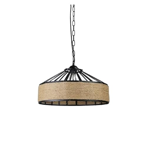QuxetlRyz Lampenschirme aus Stoff Klassischer Hanfseil-Anhänger Hängelampe Luster for Deckenleuchter Klassisches Retro-Antikes Industrielles Eisen-Esszimmerlicht(Iron Chain 30cm) von QuxetlRyz