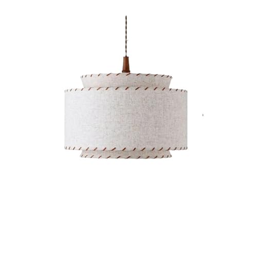 QuxetlRyz Lampenschirme aus Stoff Moderne Stoff Runde Kronleuchter Wohnzimmer Esszimmer Schlafzimmer Retro Dekoration Anhänger Lichter Innen Beleuchtung Leuchten(Color 2,Warm Light) von QuxetlRyz