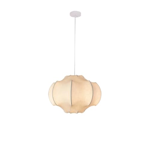 QuxetlRyz Lampenschirme aus Stoff Pendelleuchte, Wohnzimmer, Schlafzimmer, Esszimmer, einfache und kreative cremefarbene Raumleuchte, Stofflampenschirm, Lampenschirme for Nachttischlampen(D40cm) von QuxetlRyz